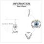 Evil Eye Earrings Sterling Silver Heart Evil Eye Dangle Earrings Cubic Zirconia Evil Eye Jewelry Gifts for Women Wife