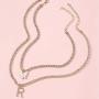 KissYan Initial Tennis Necklace Simulated Diamond Letter Pendant for Women, 18K Gold Plated Cubic Zirconia Tennis Chain Choker Gift for Girls A-Z 26 Alphabets