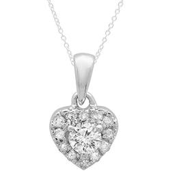 Dazzlingrock Collection 0.25 Carat (ctw) 10K Gold Round Diamond Ladies Heart Pendant 1/4 CT (Silver Chain Included)