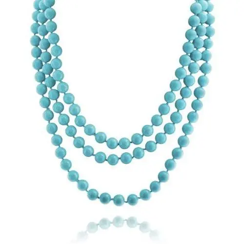 Bling Jewelry Endless Layering Long Strand Boho Fashion Compressed Turquoise Beads Necklace for Women for Teen Bling Jewelry Endless Layering Long Strand Boho Fashion Compressed Turquoise Beads Necklace for Women for Teen