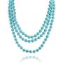 Bling Jewelry Endless Layering Long Strand Boho Fashion Compressed Turquoise Beads Necklace for Women for Teen