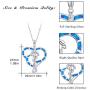 925 Sterling Silver with Blue Fire Opal Heart Shape Clearance Snake Necklace, Caduceus Nurse Pendant with Cubic Zirconia, Snake Jewelry Mother Day Gift for Women Nurse Doctor Medical Students with Gift Box