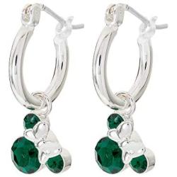 Disney Minnie Mouse Birthstone Jewelry for Women and Girls, Minnie Mouse Crystal Hoop Earrings