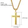Cupimatch Philippians 4:13 Cross Pendant Necklace, Stainless Steel Strength Bible Verse Crucifix Jewelry with 22 inch Chain