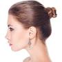 Bridal CZ Drop Dangle Chandelier White Freshwater Cultured Pearl Earrings For Women Silver Plated Jewelry For Wedding