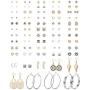 CASSIECA 59 Pairs Assorted Stud Earrings Set Multiple Simple Cute Dangle Hoops Earrings Set for Women Ball Studs Mixed Boho Jewelry Set