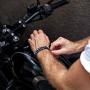 Novum Crafts Beaded Bracelets for Men and Women with Precious Gemstones - Skull Bracelet Set with Lava Stone, Jasper, Onyx or Natural Blue Stone Beads