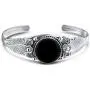 Boho Southwestern Navajo Style Oval Cabochon Statement Onyx Stabilized Turquoise Cuff Bracelet For Women Nature Leaf 925 Sterling Silver Boho Southwestern Navajo Style Oval Cabochon Statement Onyx Stabilized Turquoise Cuff Bracelet For Women Nature Leaf 925 Sterling Silver