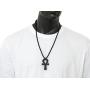 Fashion 21 Egyptian Ankh Cross Pendant 6mm 27'' Stretchable Wooden Bead Necklace (3 Colors Available)