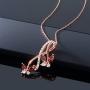 Gem Stone King Red Garnet 18K Rose Gold Plated Silver Butterfly Pendant Necklace 1.21 Ct Marquise Cut Gemstone Birthstone with 18 Inch Chain