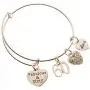 Infinity Collection 60th Birthday Charm Bangle Bracelet, Rose Gold Fabulous and Sixty Birthday Gift for Women