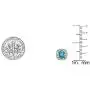 Dazzlingrock Collection 18K 6 MM Each Cushion Gemstone & Diamond Ladies Halo Style Stud Earrings, Yellow Gold