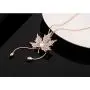 TULIP LY Sweet Crystal Maple Leaf Pendant Necklace Pearl Adjustable Bohemian Style Flower Tassel Long Chain Sweater Necklace TULIP LY Sweet Crystal Maple Leaf Pendant Necklace Pearl Adjustable Bohemian Style Flower Tassel Long Chain Sweater Necklace