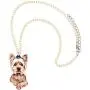 NEWEI Acrylic Sweet Yorkshire Terrier Dog Necklace Chain Pendant Collar Animal Pet Jewelry for Women Gifts Charm