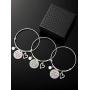 3 Pieces Inspirational Bangle Bracelets Adjustable Motivational Bracelet Stainless Steel Jewelry for Valentines Day Women Gift