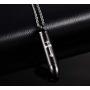 LAFATINA Bullet Urn Ashes Necklace Set of 2 Mens Women Lords Prayer Cross Cremation Holder Religious Memorial Bullet Pendant Necklaces