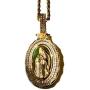 Shop-iGold Virgin Mary Men Women 925 Italy Gold Finish Iced Silver Charm Ice Out Pendant Stainless Steel Real 3 mm Rope Chain, Mans Jewelry, Iced Pendant, Rope Necklace 16''- 24''