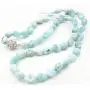 18'' Natural Stone Larimar Beads Crystal Magnet Clasp Necklace 18'' Natural Stone Larimar Beads Crystal Magnet Clasp Necklace