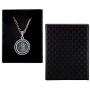 VENICEBEE Saint Christopher Medal Solid 925 Sterling Silver Pendant Necklace with Chain Black Pouch Polishing Cloth Gift Box