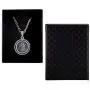 VENICEBEE Saint Christopher Medal Solid 925 Sterling Silver Pendant Necklace with Chain Black Pouch Polishing Cloth Gift Box