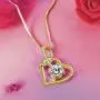 Heart Necklace - 14k Yellow Gold Plated Love Necklace 5A Cubic Zirconia - Heart Pendant Necklace - Jewelry Gifts Necklaces for women