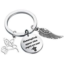 Gzrlyf Hummingbird Keychain Hummingbirds Appear When Angels are Near Hummingbird Memorial Gifts for Loss of Loved One