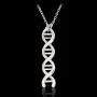 MIXIA Fashion 3D DNA Double Helix Necklace Silver Gold DNA Necklace Pendant Biological Symbol Unique Science Jewelry for Women