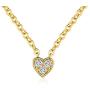 MDFUN Fashion Necklace and Earring Jewelry Set for Women and Girls, 18K Gold Plated Sparkle Halo Cubic Zirconia Heart Shaped Stud Earring and Pendant Choker