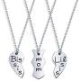 Birthday Gift 3PCs/Set Mom Big Sister Little Sister Mom Necklace Matching Heart Jewley Gift for Daughter Mom Matching Heart Pendant Jewelry