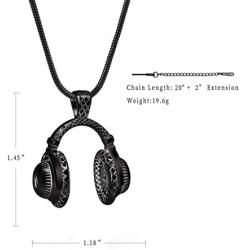 Memorial Jewelry Stainless Steel Fashion Headphone Pendant for Men Unisex Necklaces Keepsake Cremation Jewelry Urns Pendants