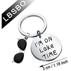 CENWA Lake House Gifts Lake Life Jewelry Lake Summer Vacation Gift I’m On Lake Time Keychain