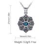 EUDORA Good Luck Blue Evil Eye Vintage Sterling Silver Necklace Pendant, Gift for Women Girl, 18 inch Chain