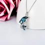 TOUPOP Dolphin Gifts 925 Sterling Silver Dolphin Pendant Necklace with Blue Crystal Dolphin Jewelry Gifts for Mom Women Teen Girls Birthday Mothers Day