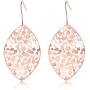 Qing Birdee Hollow Fashion Long Leaf Pendant Necklace and Earrings Jewelry Gifts for Women Girls
