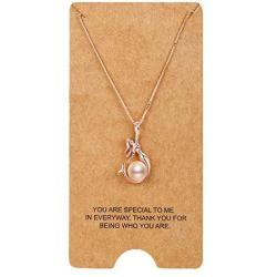 WRISTCHIE Womens Jewelry 925 Sterling Silver and Freshwater-Cultured Pearl Mermaid Pendant Necklace 18+2''