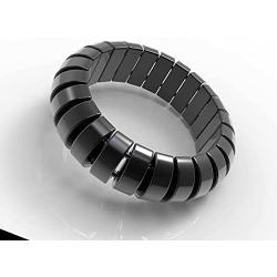 Hematite Stone Rings for Women Men Chunky Unisex, Anxiety Balance Root Chakra ring Stretch not fragile Hematite Rings Chakra Magnetic Stones Energy Crystal Therapy Fidget Anxiety Pain Relief Gift