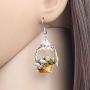 WEVENI Acrylic Flower Basket Easter Egg Earrings Dangle Drop Bunny Jewelry For Women Girls Festival Gifts