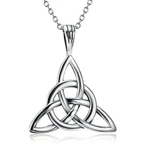 925 Sterling Silver Good Luck Irish Celtic Knot Triangle Vintage Pendant Necklaces, Rolo Chain 18 inches 925 Sterling Silver Good Luck Irish Celtic Knot Triangle Vintage Pendant Necklaces, Rolo Chain 18 inches