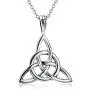 925 Sterling Silver Good Luck Irish Celtic Knot Triangle Vintage Pendant Necklaces, Rolo Chain 18 inches 925 Sterling Silver Good Luck Irish Celtic Knot Triangle Vintage Pendant Necklaces, Rolo Chain 18 inches