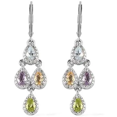 Shop LC Pear Chandelier Dangle Tear Drop Earrings for Women Prom Jewelry Mothers Day Gifts Cttw 1.5