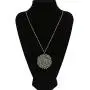 Niumike Handmade Crystal Circle Pendant Necklace for Women Disc Long Statement Necklaces with Box
