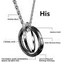 His & Hers Matching Set Stainless Steel Couples Pendant Necklace for Lover Valentine a Pair His & Hers Matching Set Stainless Steel Couples Pendant Necklace for Lover Valentine a Pair