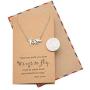 Quan Jewelry Mother and Baby Little Birds Necklace for Women, Animal Pendant Gifts for Moms, Mothers Day Family Jewelry with Inspirational Dalai Lama Quote on Greeting Card, Silver Tone