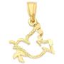 10k Real Solid Gold Dove Holding Olive Branch Pendant, Holy Spirit Jewelry Gifts for Prayer