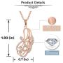 Top Plaza Womens Girls Rose Gold Plated Cubic Zirconia Jewelry Set Fashion Elegant Rhinestone Statement Necklace Earrings Set for Weddings, Brides, Formals, Prom