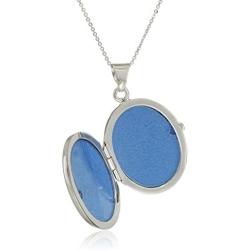 Italian Sterling Silver Lotus Flower Locket Necklace, 18''