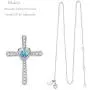 Birthday Gifts for Her Sterling Silver March April Birthstone Aquamarine Simulated Diamond Pearl Garnet Amethyst Necklace Love Heart Pendant Jewelry