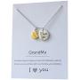 Grandma necklace pendant gift card jewelry love you grandmother heart moon back 18 inch