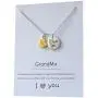 Grandma necklace pendant gift card jewelry love you grandmother heart moon back 18 inch