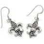SUVANI 925 Sterling Silver Filigree Fleur De Lis Dangle Hook Earrings